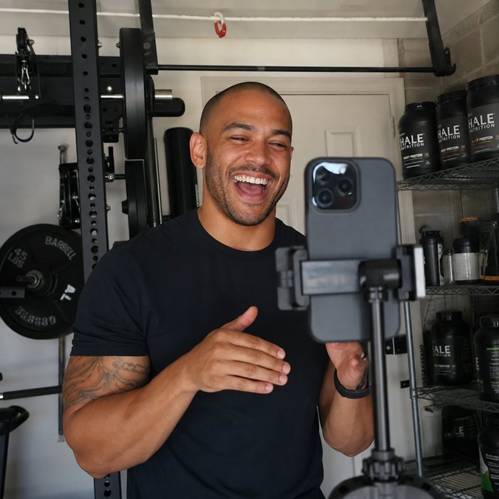Coach filming a workout